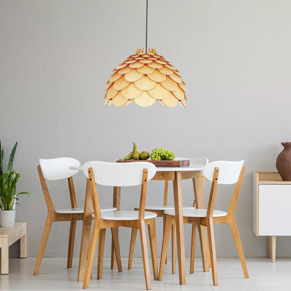 Lampa wisząca Burgo duża drewniana 1xE27 Lampa wisząca Burgo duża drewniana 1xE27
