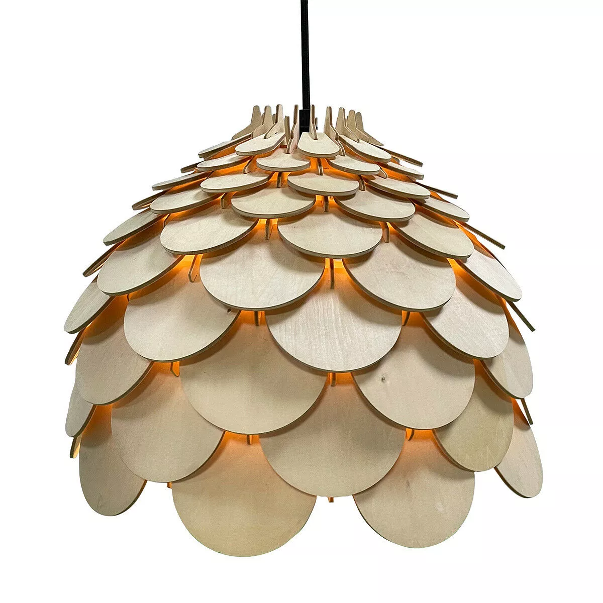 Lampa wisząca Burgo duża drewniana 1xE27 Lampa wisząca Burgo duża drewniana 1xE27