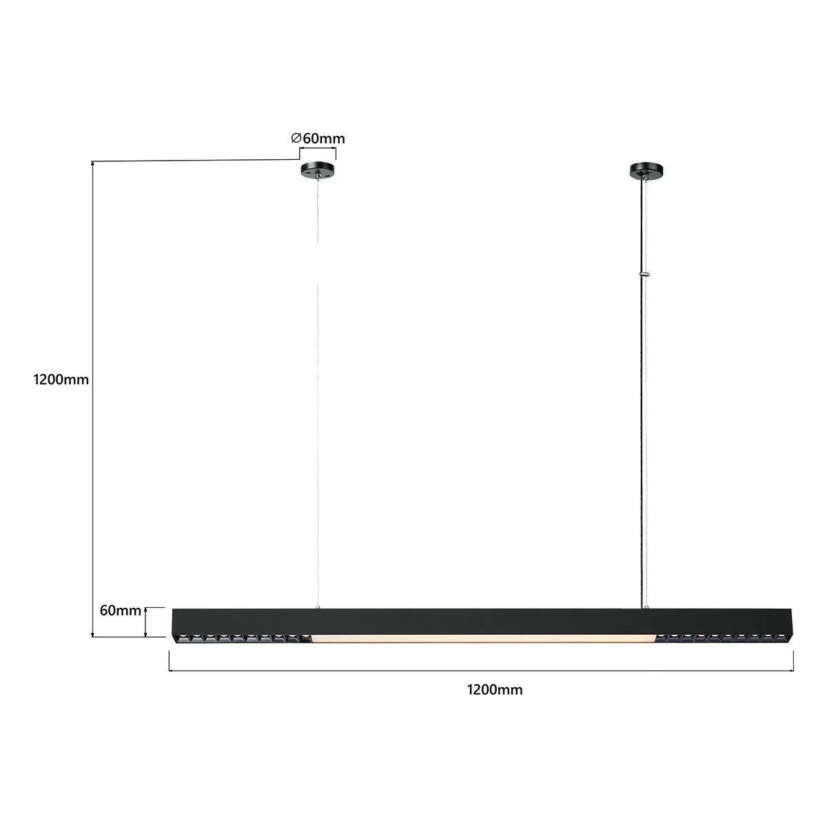 Lampa wisząca Cali L czarna Tuya LED CCT Lampa wisząca Cali L czarna Tuya LED CCT