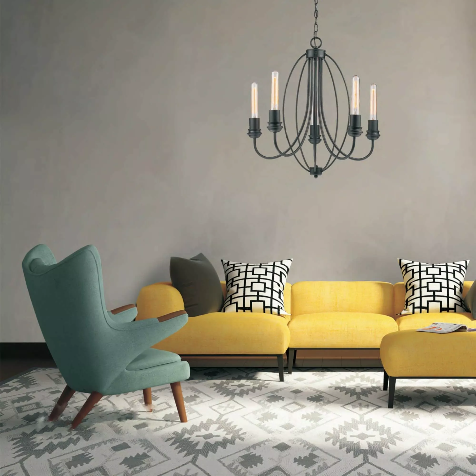 Lampa wisząca Canaria czarna 5xE27 Lampa wisząca Canaria czarna 5xE27