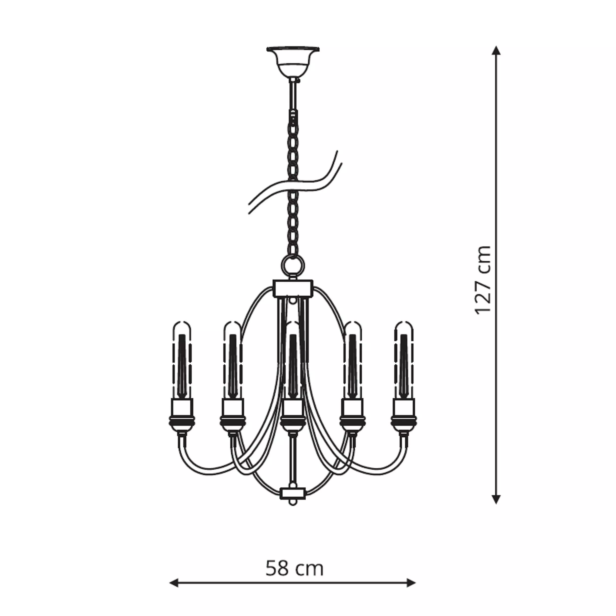 Lampa wisząca Canaria czarna 5xE27 Lampa wisząca Canaria czarna 5xE27