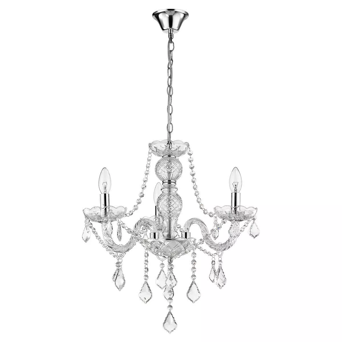 Lampa wisząca Cristallo srebrna 3xE14 Lampa wisząca Cristallo srebrna 3xE14