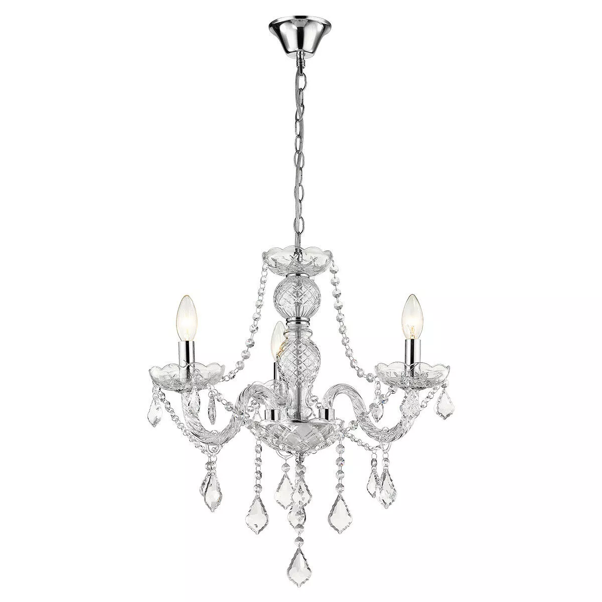 Lampa wisząca Cristallo srebrna 3xE14 Lampa wisząca Cristallo srebrna 3xE14