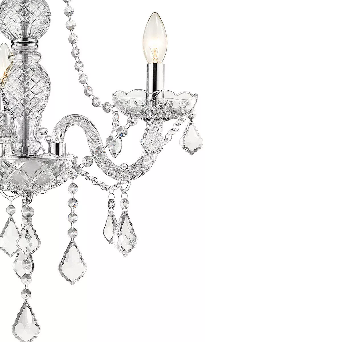 Lampa wisząca Cristallo srebrna 3xE14 Lampa wisząca Cristallo srebrna 3xE14