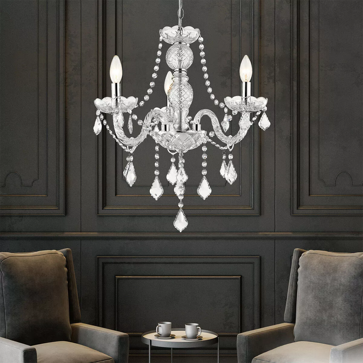 Lampa wisząca Cristallo srebrna 3xE14 Lampa wisząca Cristallo srebrna 3xE14