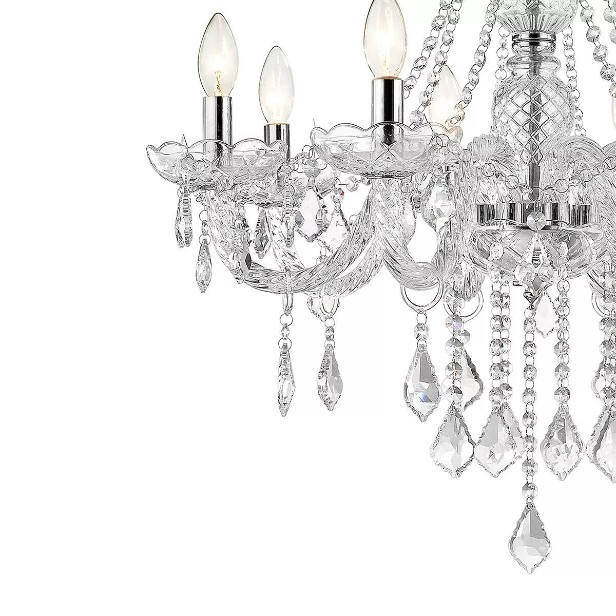 Lampa wisząca Cristallo srebrna 8xE14 Lampa wisząca Cristallo srebrna 8xE14