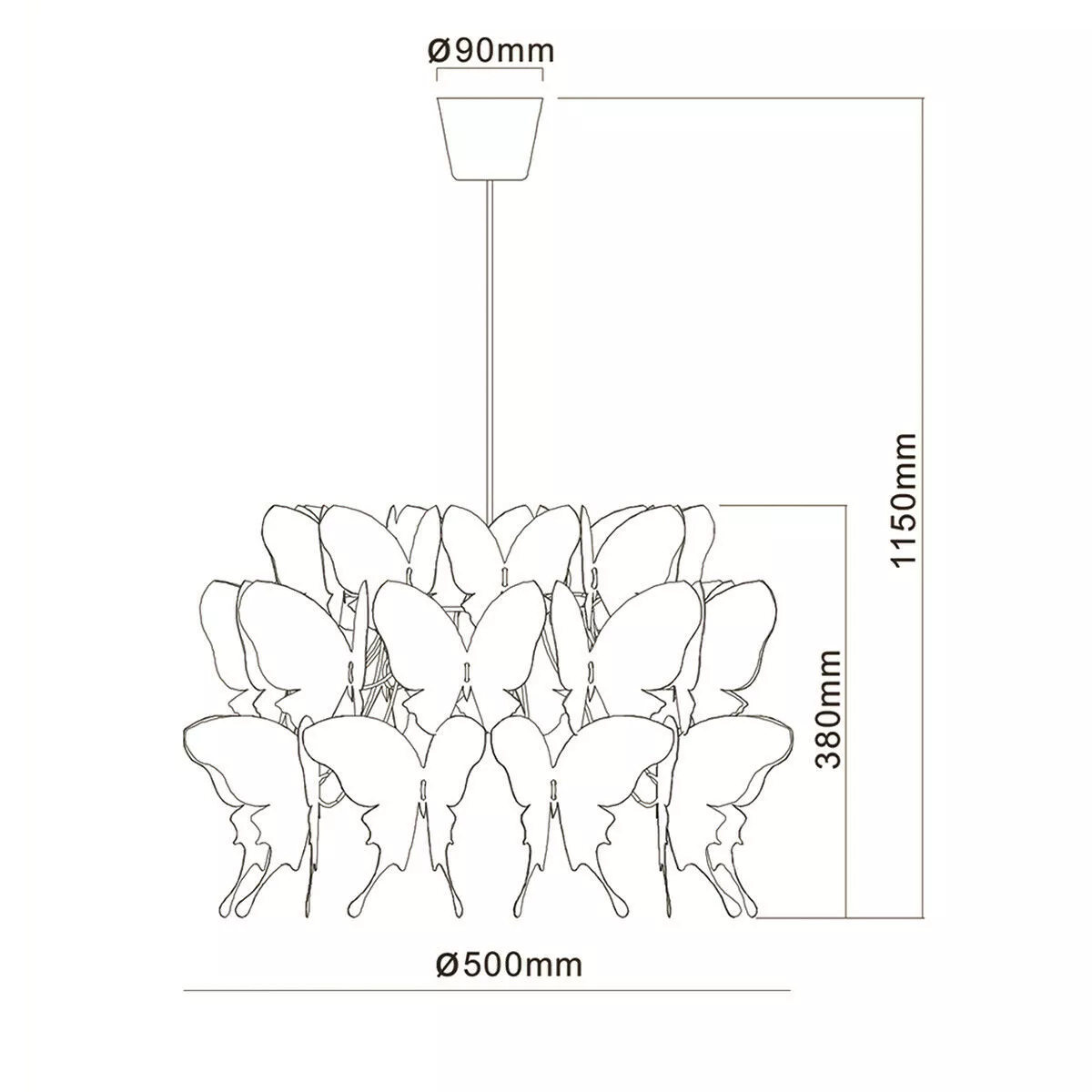 Lampa wisząca Farfalla różowa 1xE27 Lampa wisząca Farfalla różowa 1xE27