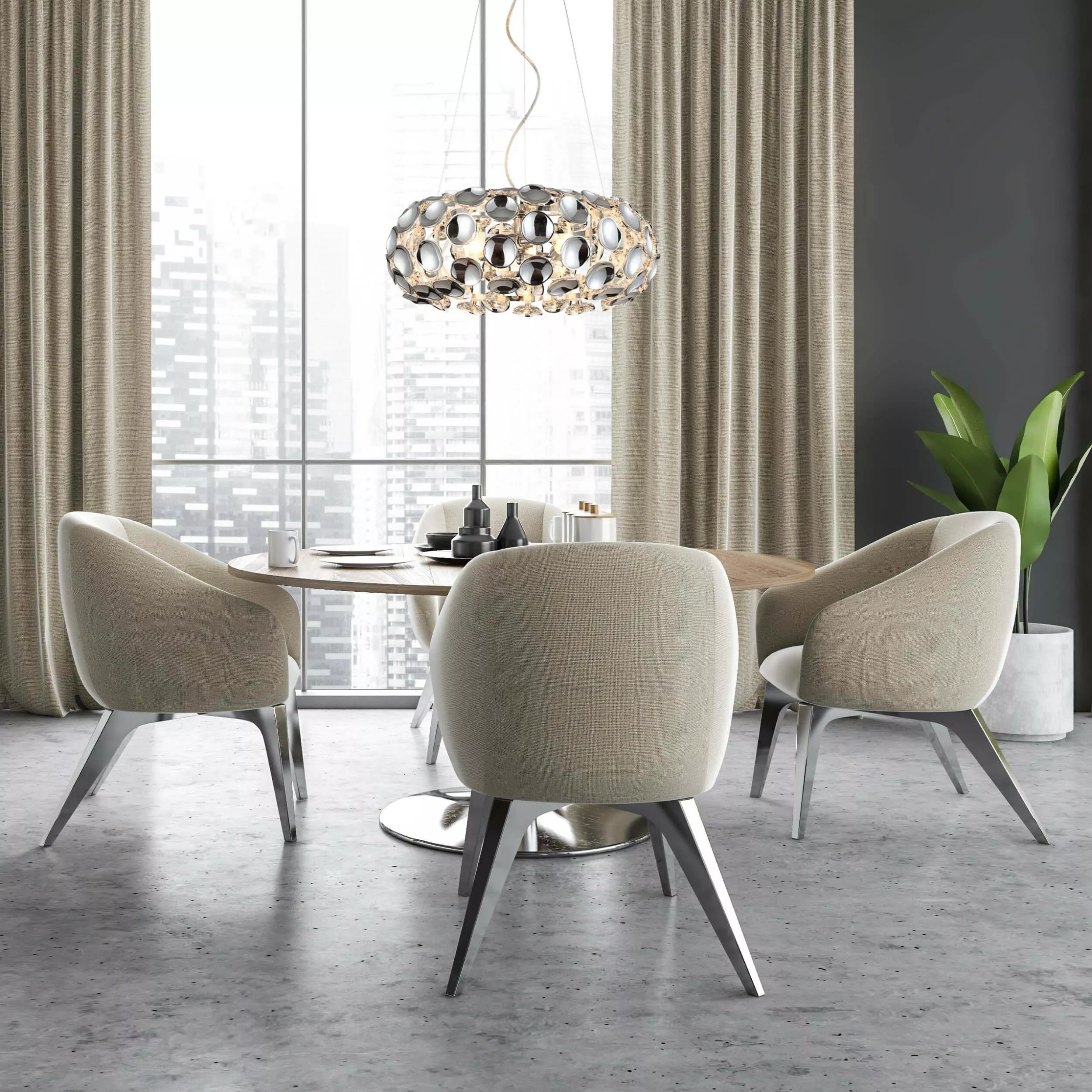 Lampa wisząca Ferrara srebrna 3xE14 Lampa wisząca Ferrara srebrna 3xE14