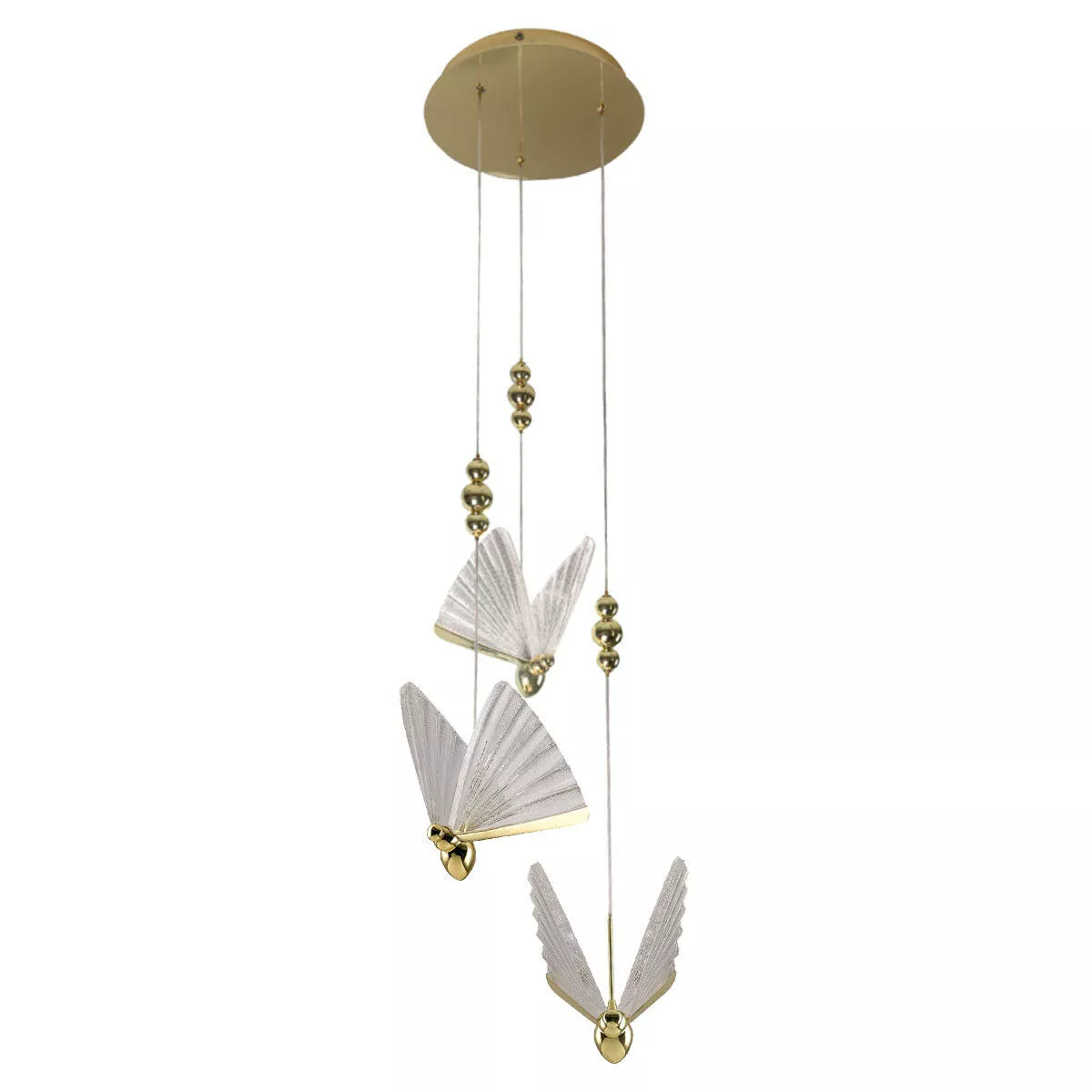 Lampa wisząca Mariposa 3 złota LED CCT