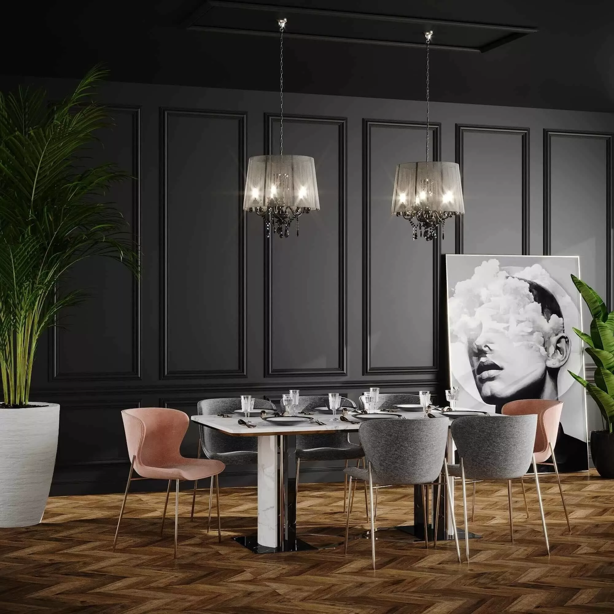 Lampa wisząca Mona czarna 3xE14 Lampa wisząca Mona czarna 3xE14