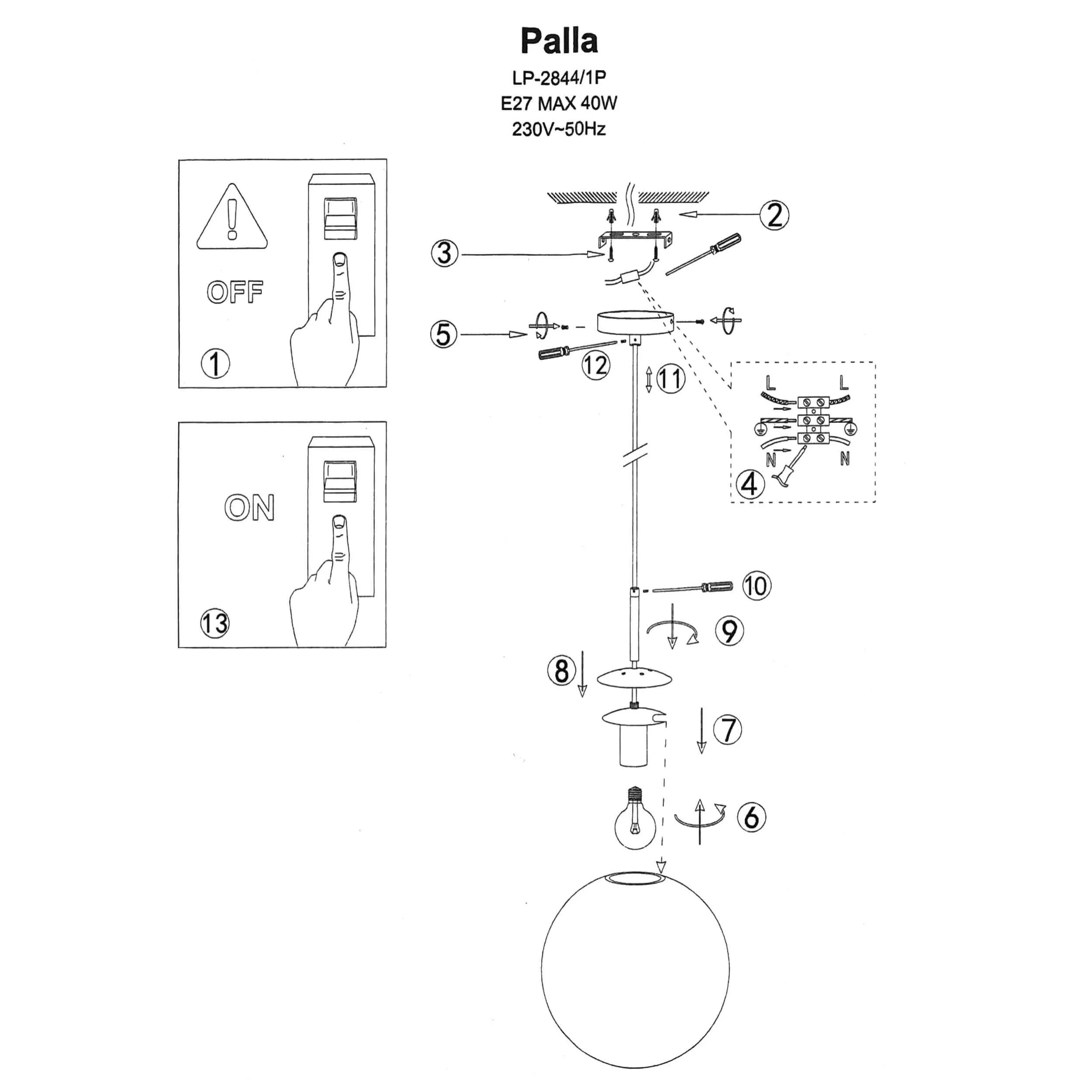 Lampa wisząca Palla miedziana 1xE14 Lampa wisząca Palla miedziana 1xE14
