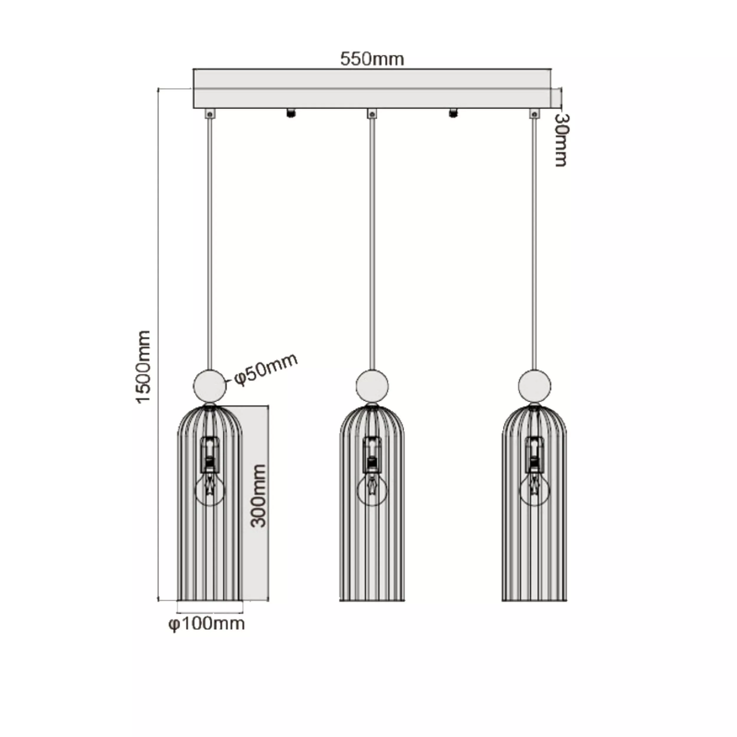 Lampa wisząca Piega 3 amber 3xE14 Lampa wisząca Piega 3 amber 3xE14