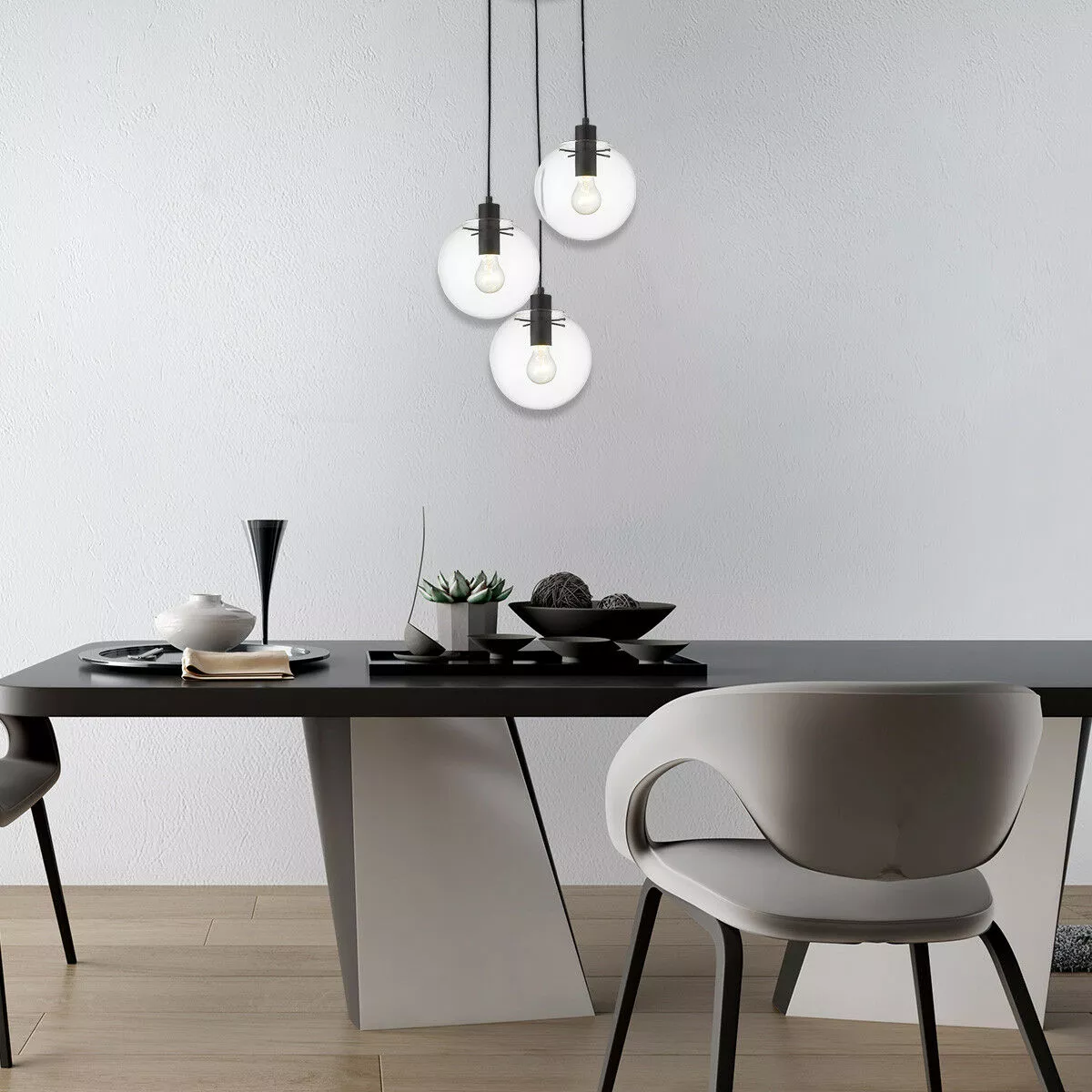 Lampa wisząca Puerto czarna 3xE27 Lampa wisząca Puerto czarna 3xE27