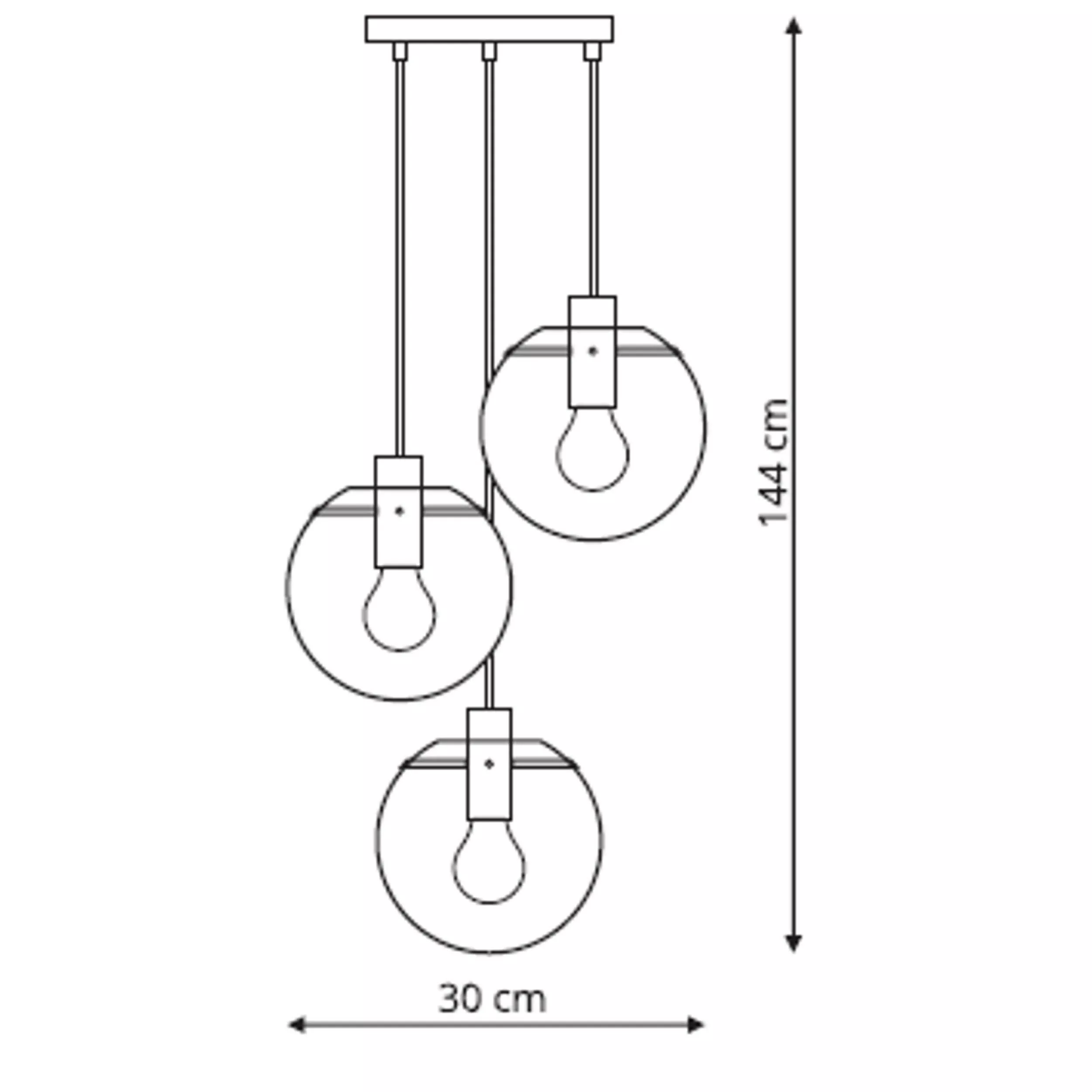 Lampa wisząca Puerto czarna 3xE27 Lampa wisząca Puerto czarna 3xE27