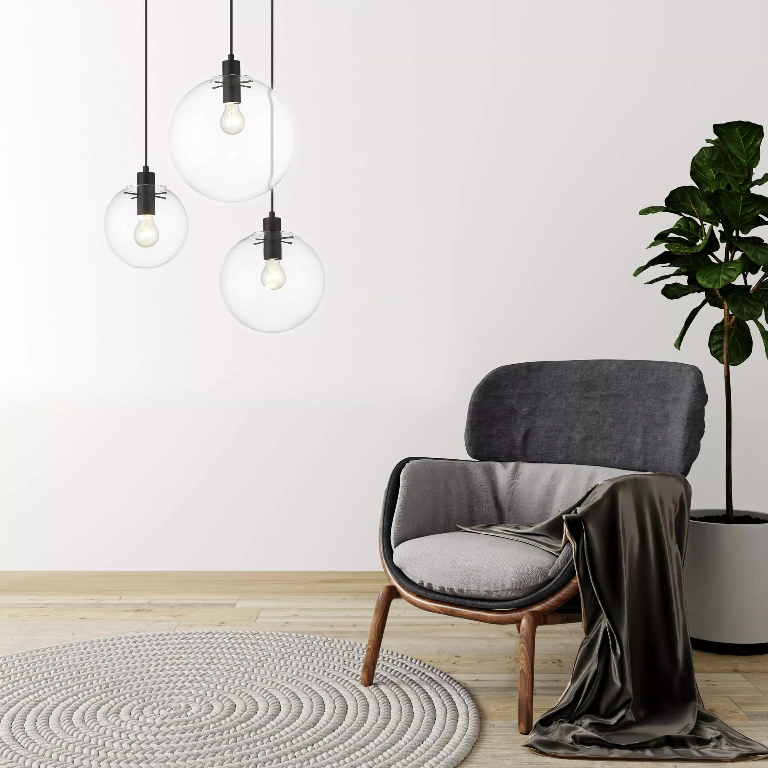 Lampa wisząca Puerto czarna 1xE27 Lampa wisząca Puerto czarna 1xE27