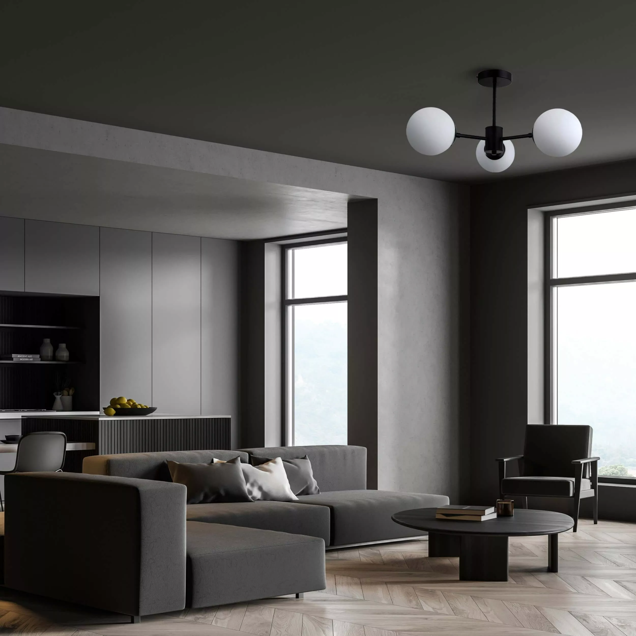 Lampa wisząca Roma 3 czarna 3xE14 Lampa wisząca Roma 3 czarna 3xE14