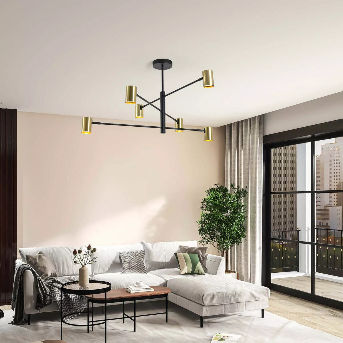 Lampa wisząca Snow 6 złota 6xGU10 Lampa wisząca Snow 6 złota 6xGU10
