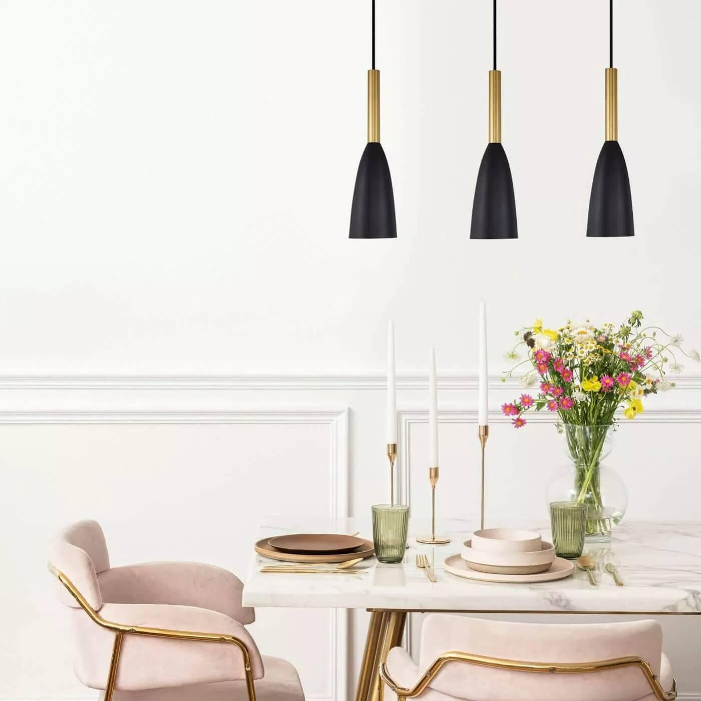 Lampa wisząca Solin 3 czarno-złota 3xE27 Lampa wisząca Solin 3 czarno-złota 3xE27