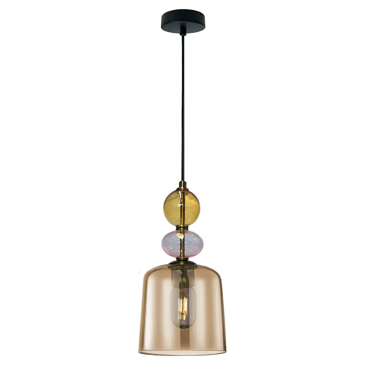 Lampa wisząca Tropea bursztynowa 1xE27