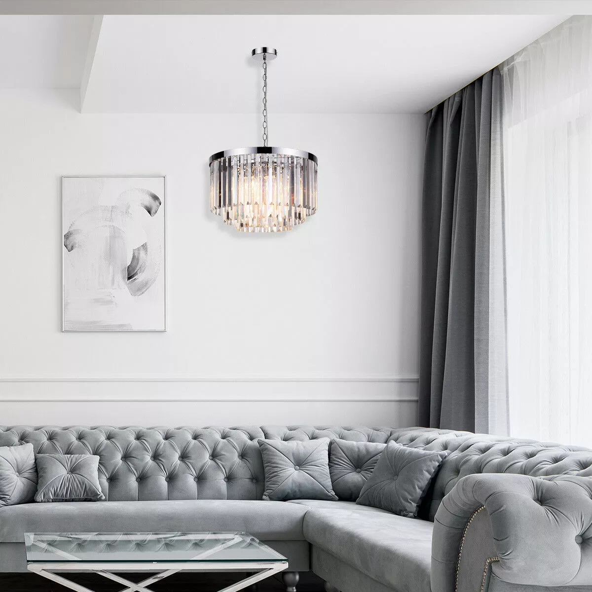 Lampa wisząca Vetro 5 srebrna 5xE14 Lampa wisząca Vetro 5 srebrna 5xE14