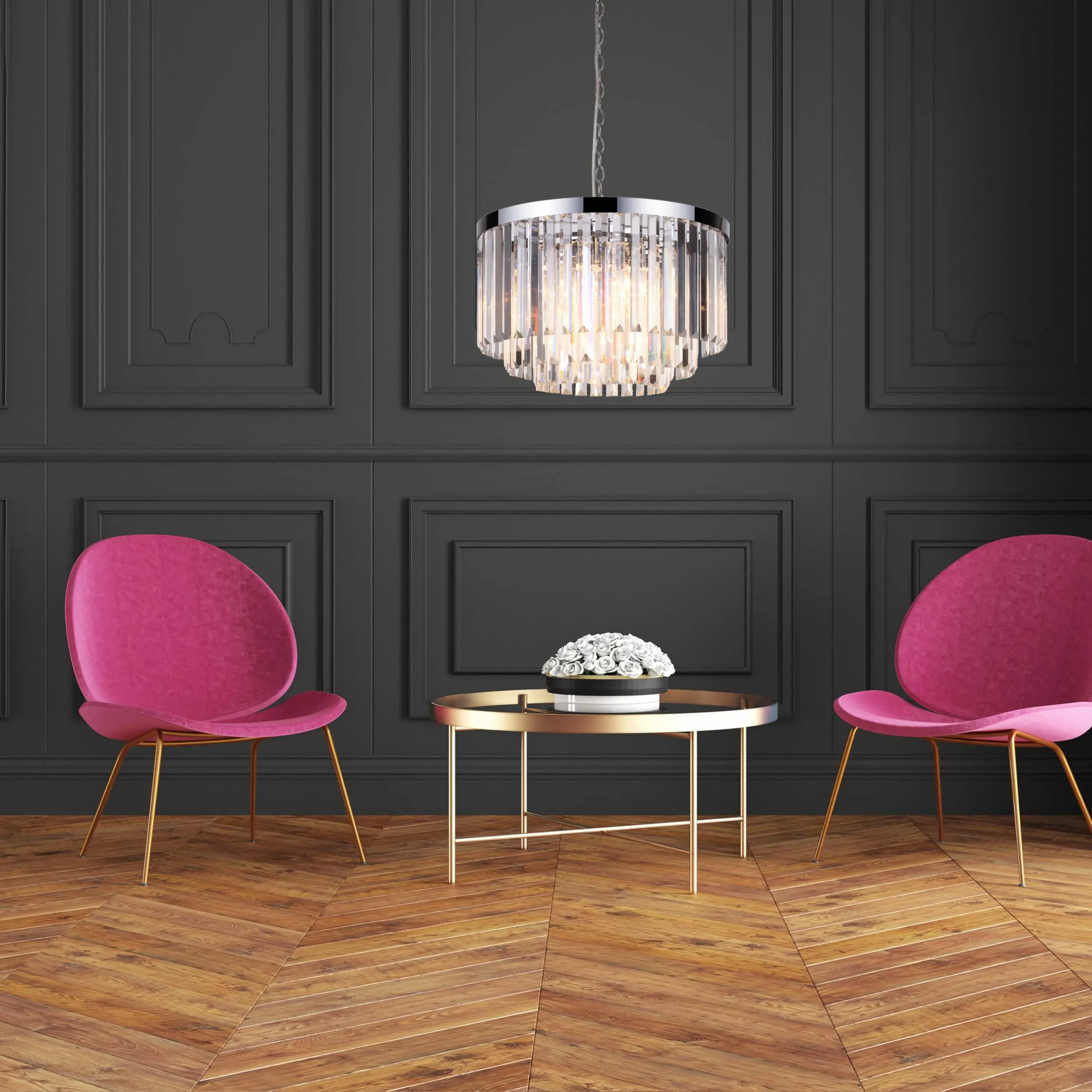Lampa wisząca Vetro 5 srebrna 5xE14 Lampa wisząca Vetro 5 srebrna 5xE14