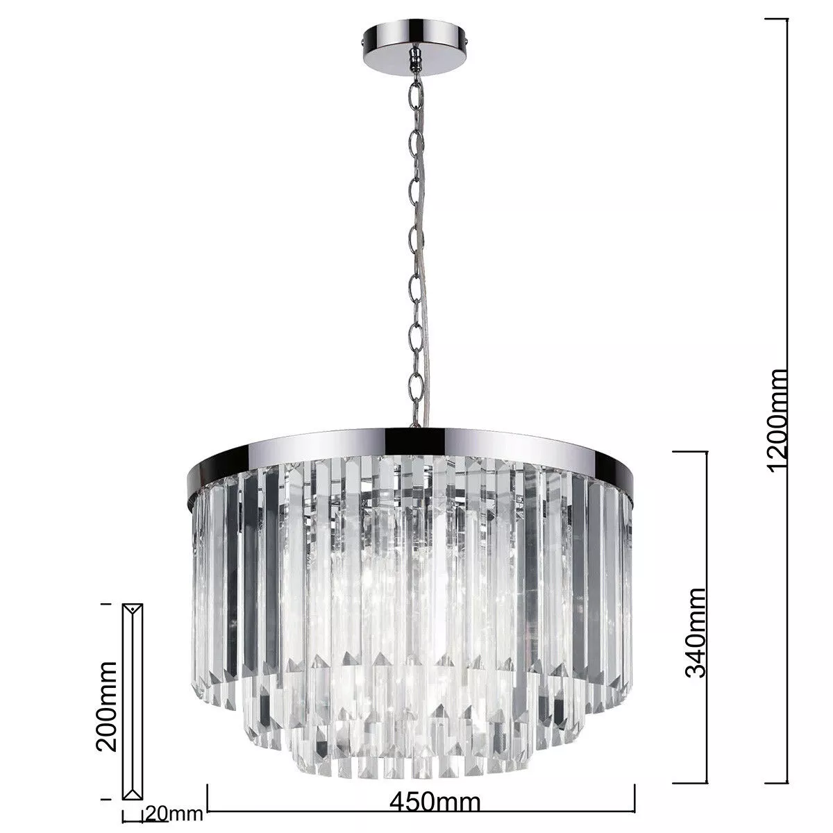 Lampa wisząca Vetro 5 srebrna 5xE14 Lampa wisząca Vetro 5 srebrna 5xE14