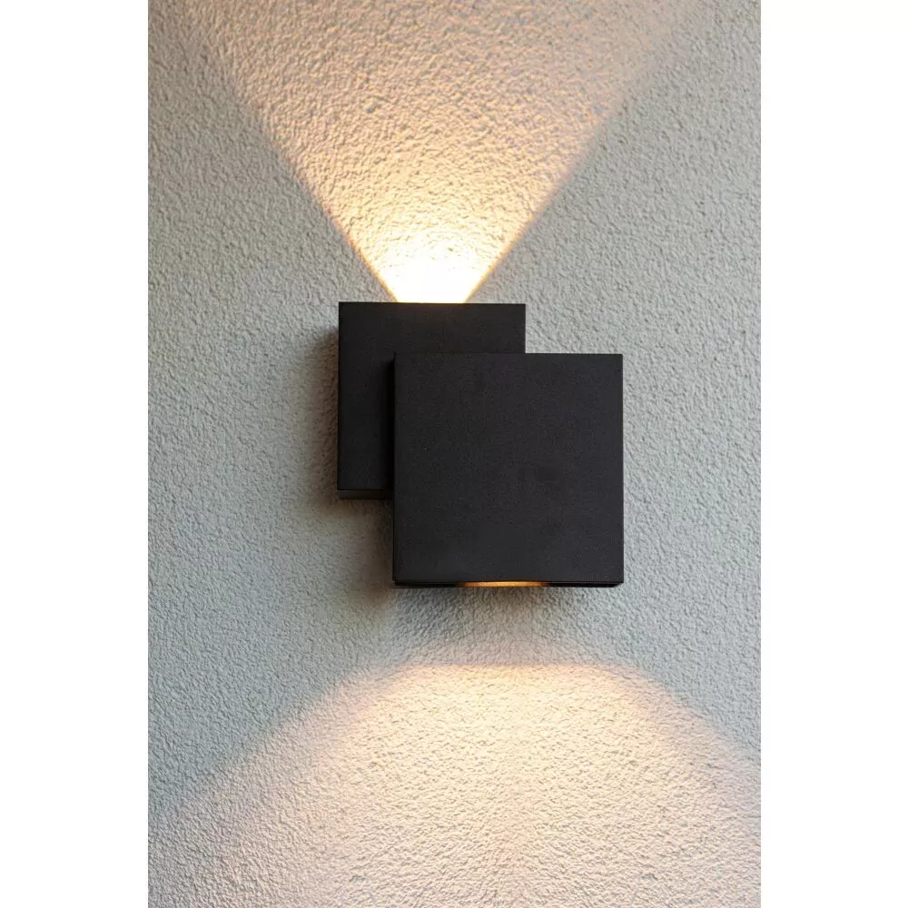 LUTEC 5287901012 RIALTO WALL UP/DOWN LIGHT LED 3000K WARM WHITE MATT BLACK KINKIET ZEWNETRZNY