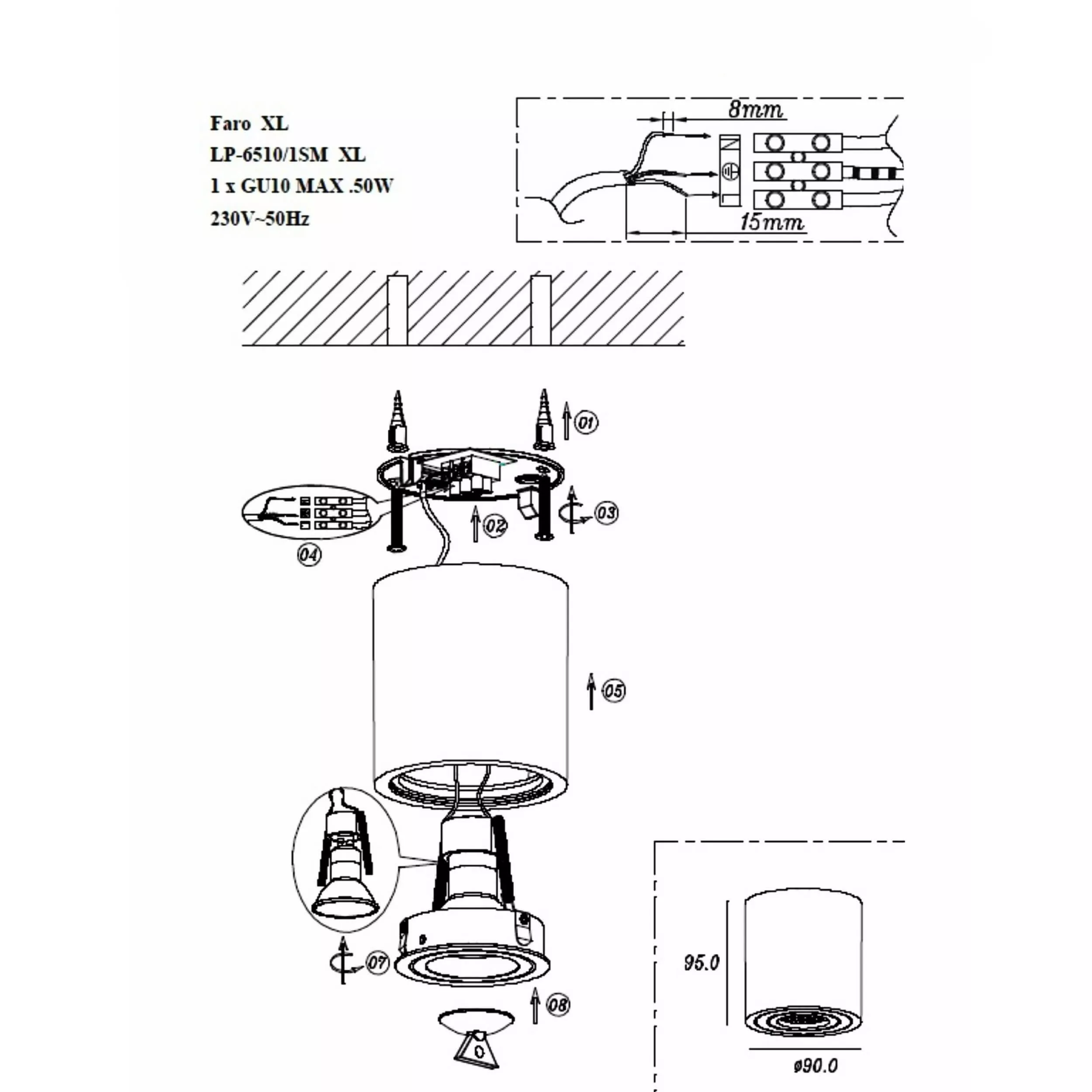 Faro XL oprawa natynkowa czarna Faro XL oprawa natynkowa czarna
