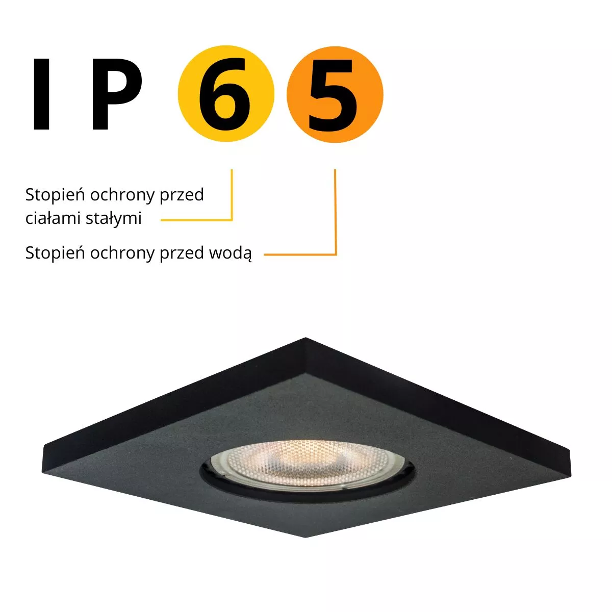 Oczko podtynkowe kwadratowe Lagos czarne IP65 1xGU10 Oczko podtynkowe kwadratowe Lagos czarne IP65 1xGU10