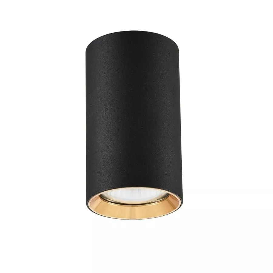 Tuba natynkowa Manacor 13 cm czarno - złote 1xGU10