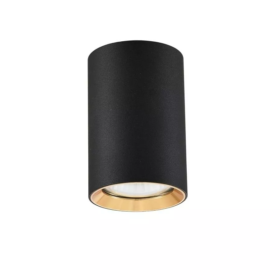 Tuba natynkowa Manacor 9 cm czarno - złota 1xGU10