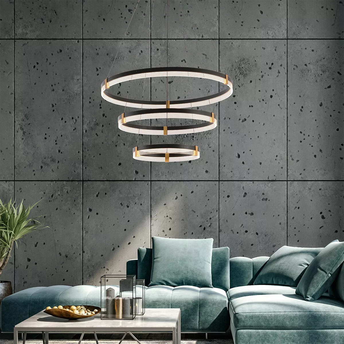 Lampa wisząca Plum 80 cm 60 cm 40 cm czarno-transparentna LED CCT Lampa wisząca Plum 80 cm 60 cm 40 cm czarno-transparentna LED CCT