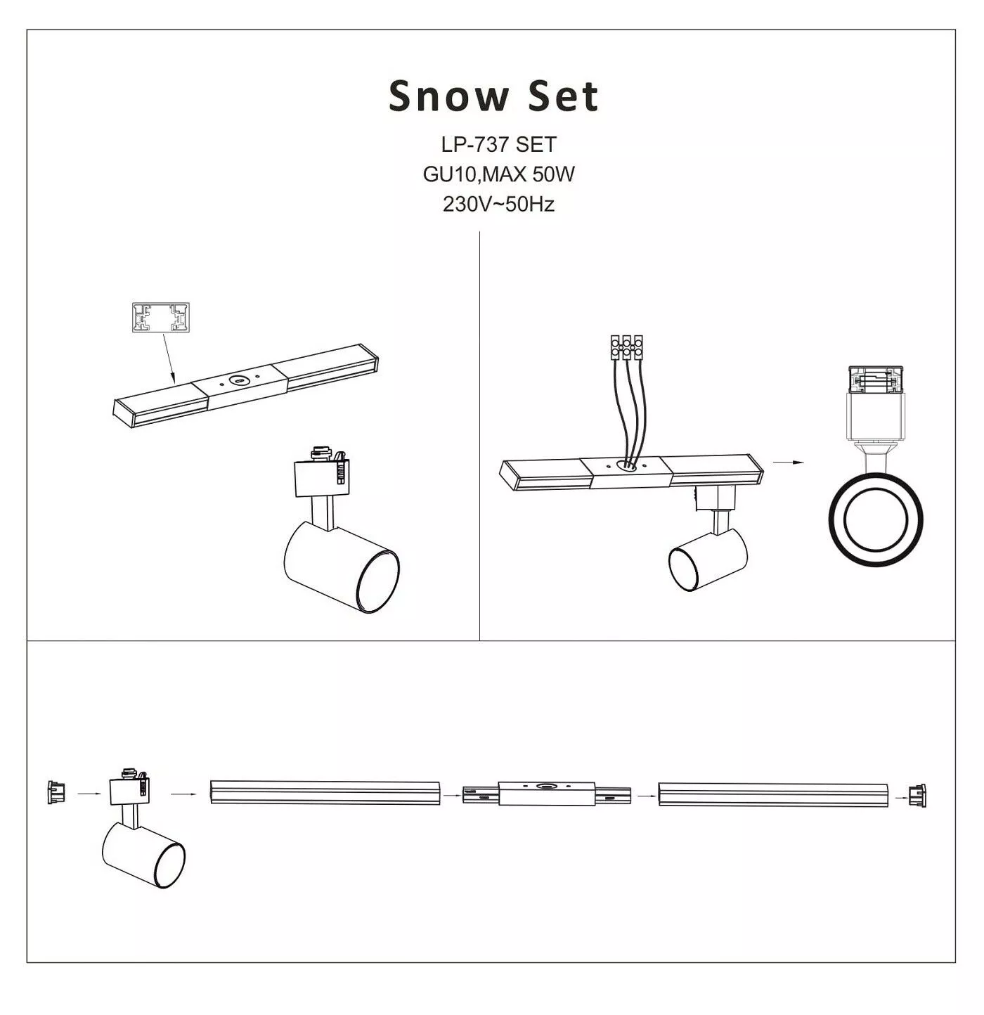 Reflektor Snow 3F czarny 1xGU10 Reflektor Snow 3F czarny 1xGU10