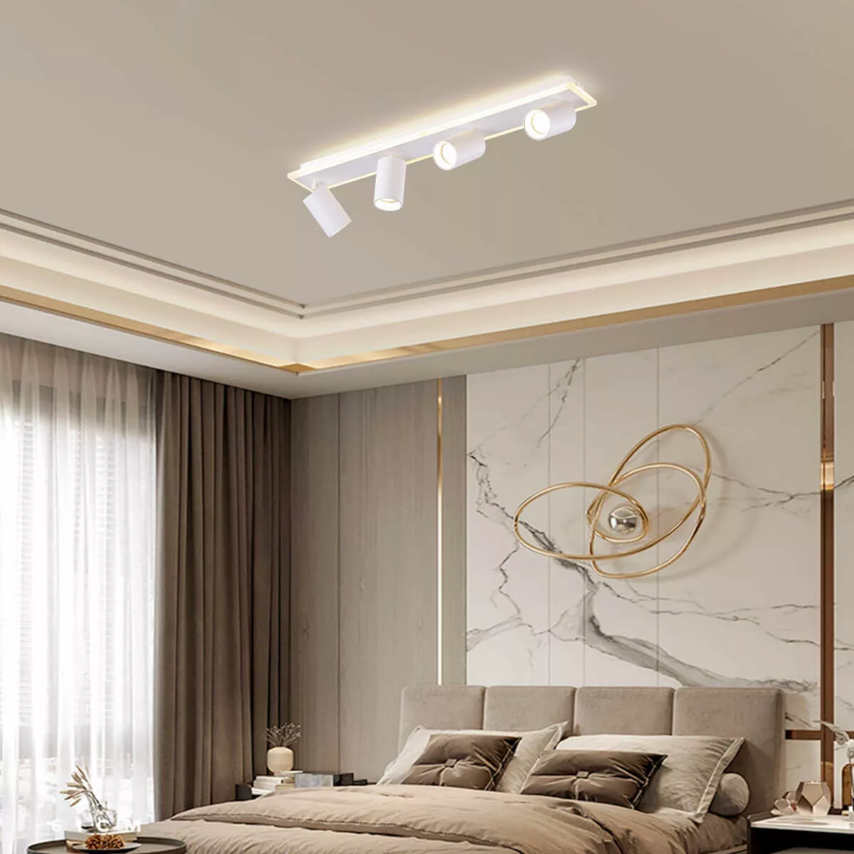 Zestaw reflektorów plafon Parma biały 4xGU10 plus LED Zestaw reflektorów plafon Parma biały 4xGU10 plus LED