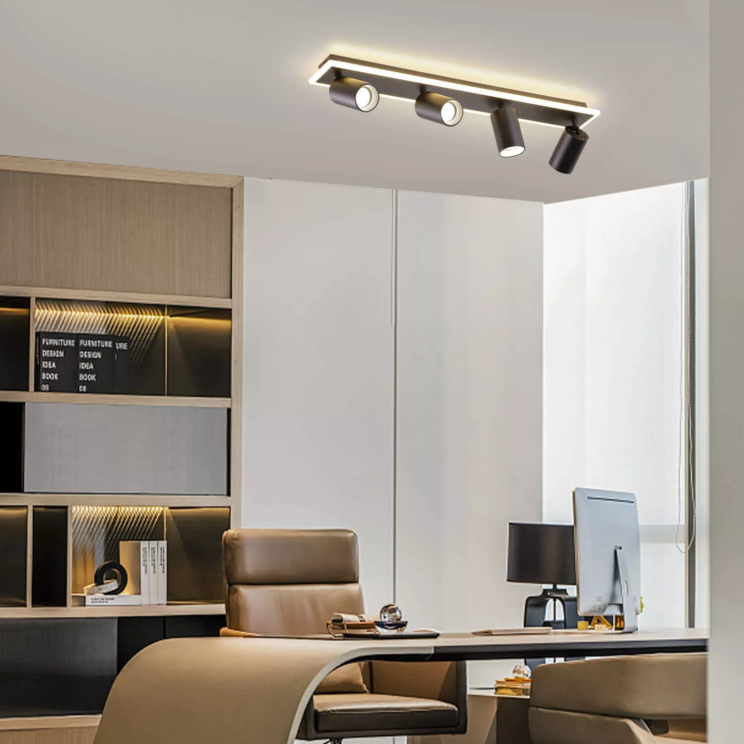 Zestaw reflektorów plafon Parma czarny 4xGU10 plus LED Zestaw reflektorów plafon Parma czarny 4xGU10 plus LED