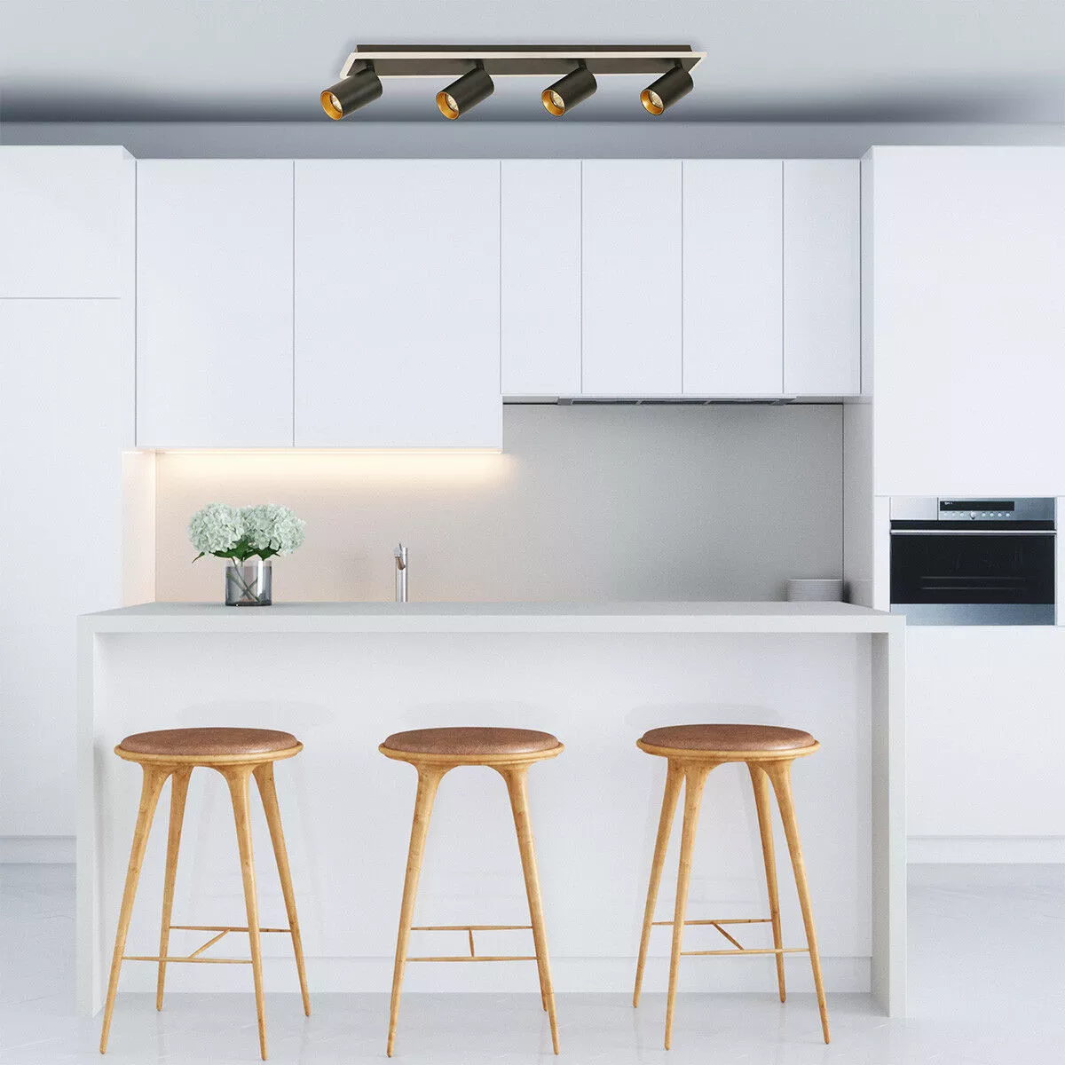Zestaw reflektorów plafon Parma czarny 4xGU10 plus LED Zestaw reflektorów plafon Parma czarny 4xGU10 plus LED