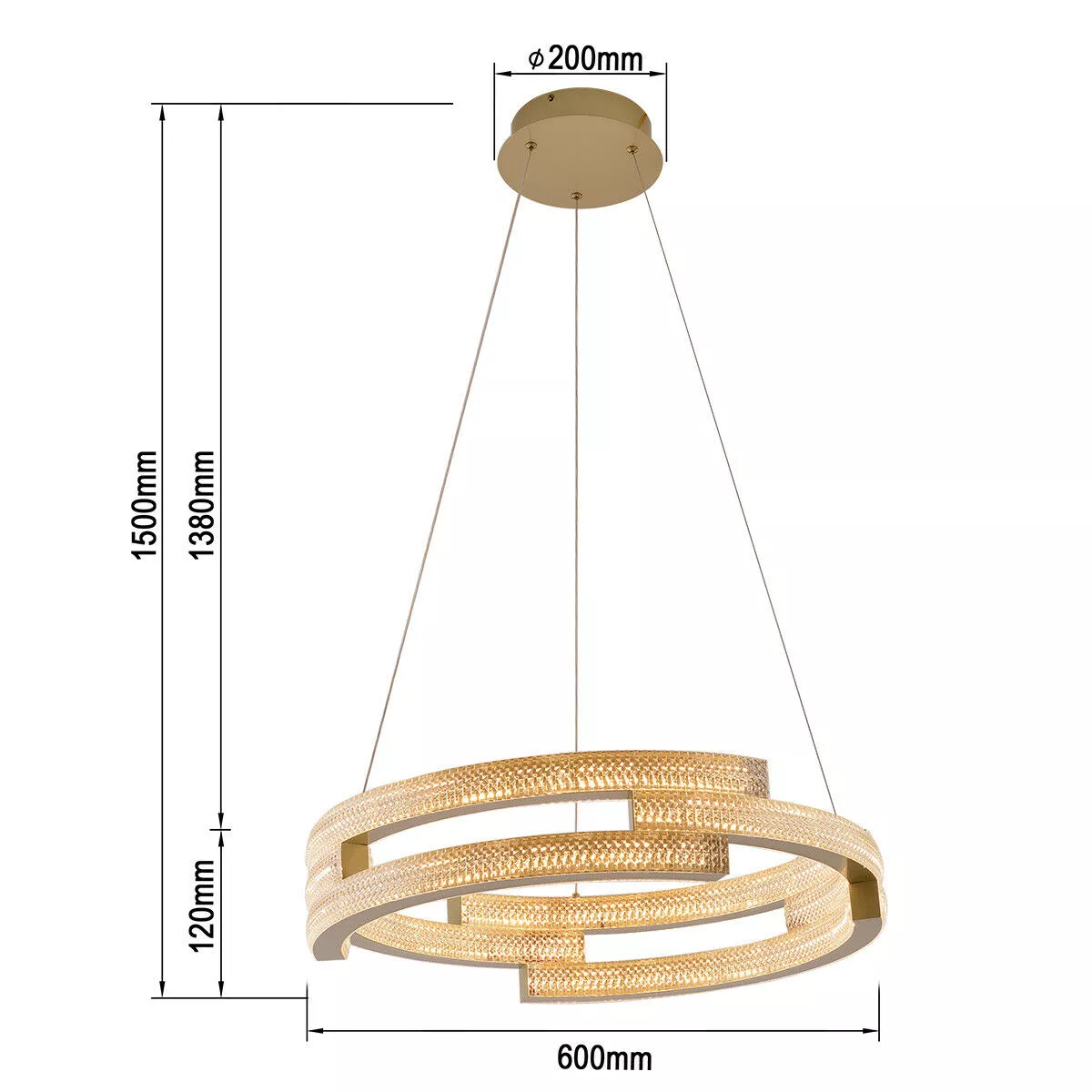 Lampa wisząca Tarja złota LED CCT Lampa wisząca Tarja złota LED CCT