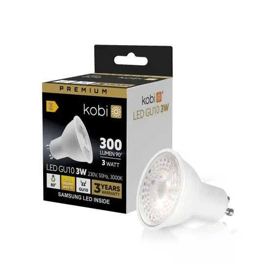 Żarówka LED GU10 3W 3000K 280LM Premium KAGU3,0CBPRE KOBI