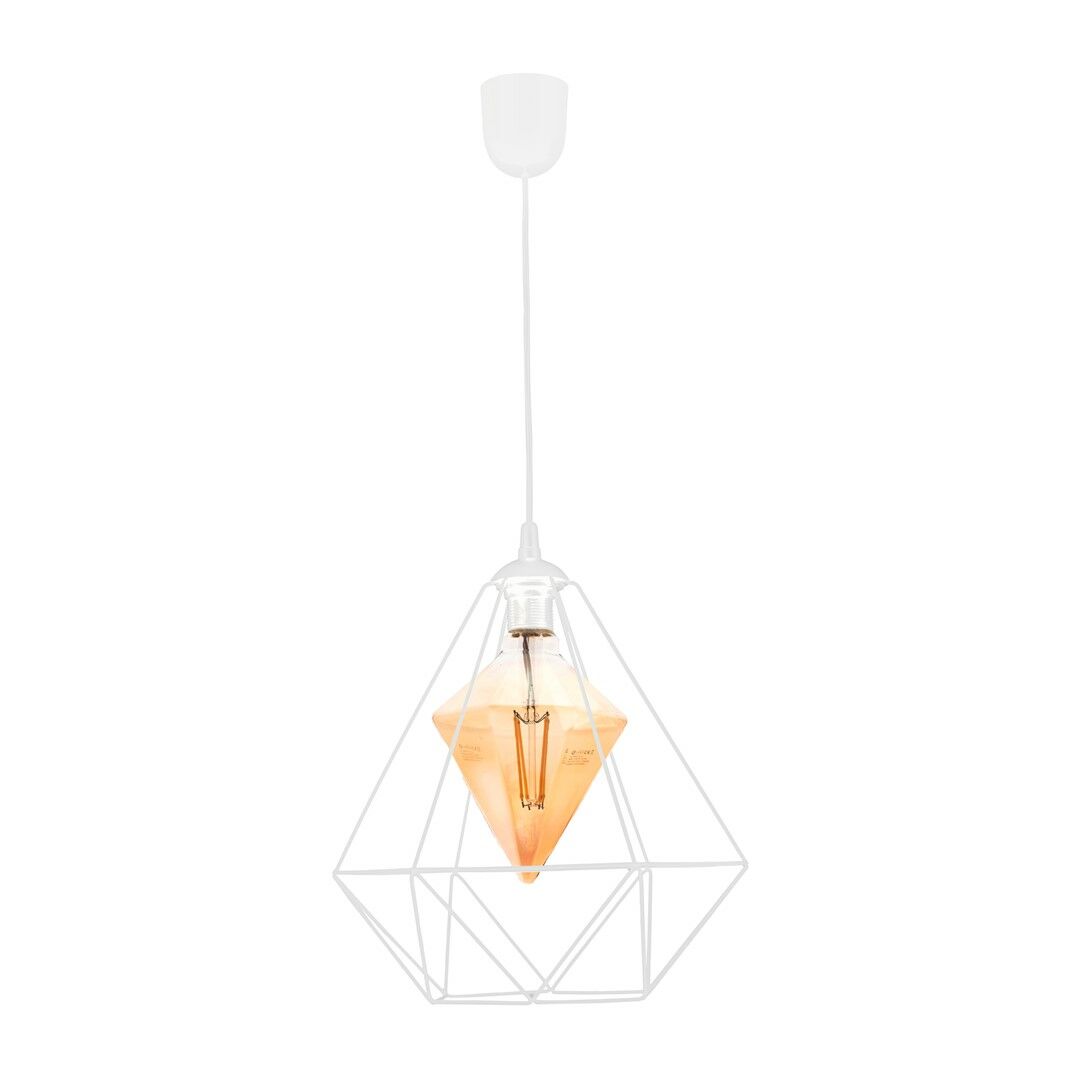 LAMPA WISZĄCA ALAMBRE WHITE 1XE27 4W ŻARÓWKA W ZESTAWIE