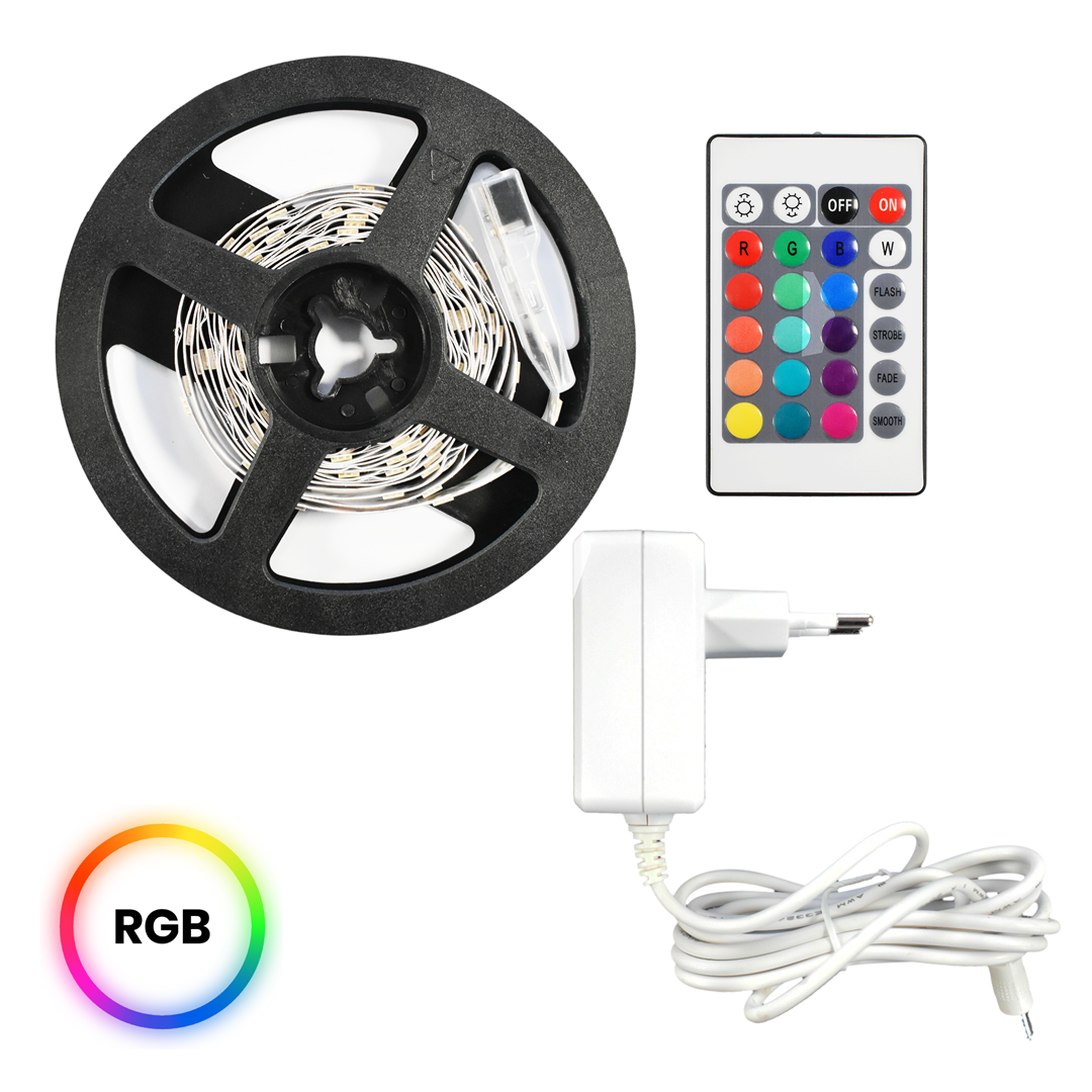 ZESTAW LED RGB 3M IP54 STEROWNIK + PILOT