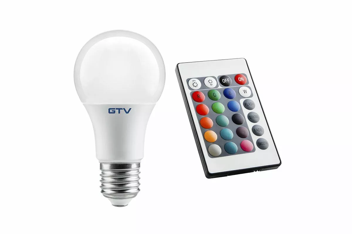 LED.E27 230V/10W 810LM A60 GTV 180ST RGBW PILOT LD-PC2A60RGBW-10W