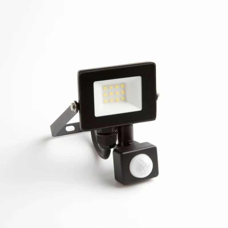 NAŚWIETLACZ LED 10W 6500K 900LM PIR IP65
