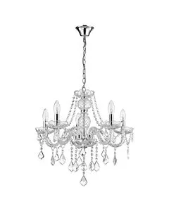 Lampa wisząca Cristallo srebrna 5xE14