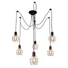 VERIN LAMPA WISZĄCA 6X60W E27 CZARNY / MIEDŹ