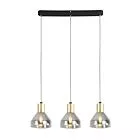 LAMPA WISZĄCA GREGORY CZARNY BRĄZ 3X40W E14 KLOSZ DYMIONY