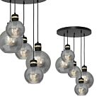 LAMPA WISZĄCA OMEGA BLACK/GOLD 5XE27  KOŁO
