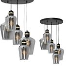 LAMPA WISZĄCA RICHMOND BLACK / GOLD 5XE27  KOŁO