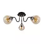 Unica lampa sufitowa czarny+złoty 3x40w e27 klosz dymiony