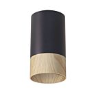 CONTI LAMPA SUFITOWA TUBA 1X15W GU10 5,5/10 CZARNY+DREWNIANY