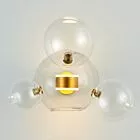 LAMPA ŚCIENNA BUBBLES -3+1W LED ZŁOTA 3000 K